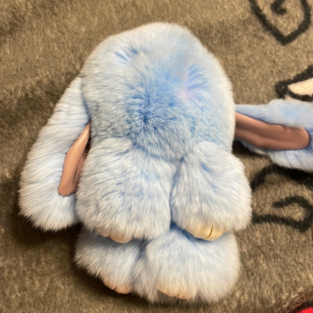 Blue bunny rabbit key chain